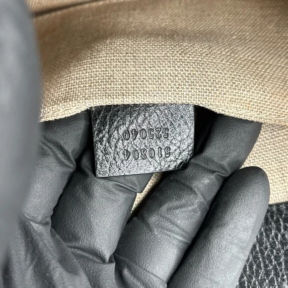 Gucci Interlocking G Dollar Small Black Leather Crossbody with Gold Chain - Picture 10 of 14